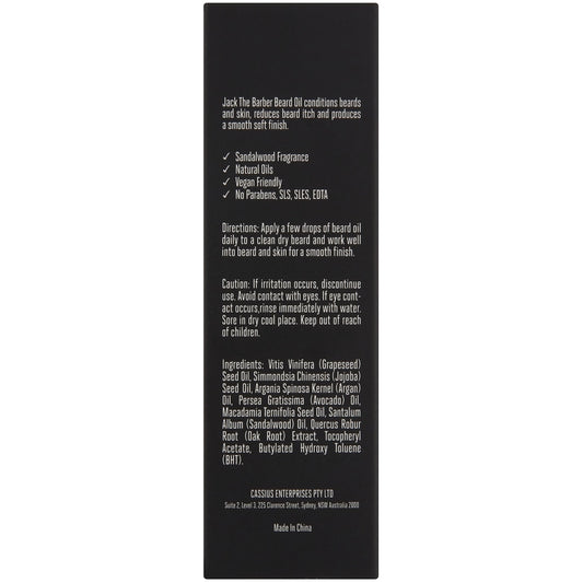 Jack The Barber Nourishing Beard Oil 30ml