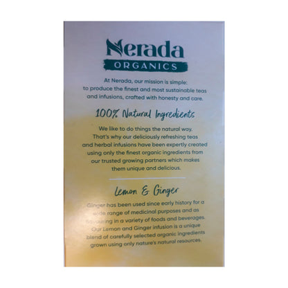 Nerada Organic Lemon & Ginger Tea Bags 40 pack - 60g