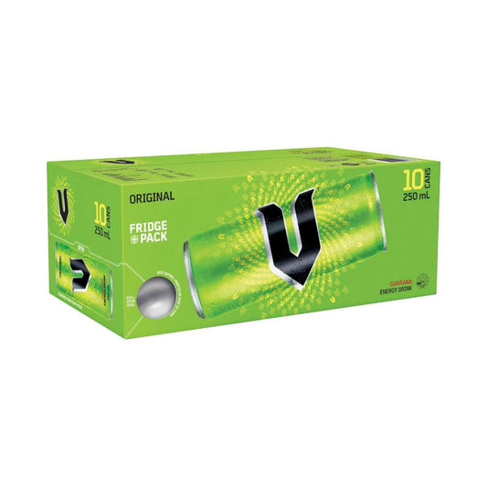 V Energy Drink Green 10x250ml - 10 Pack