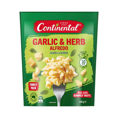 Continental Alfredo With Garlic & Herb Family Pasta & Sauce - 145g