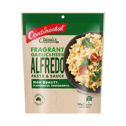 Continental Alfredo With Garlic & Herb Family Pasta & Sauce - 145g