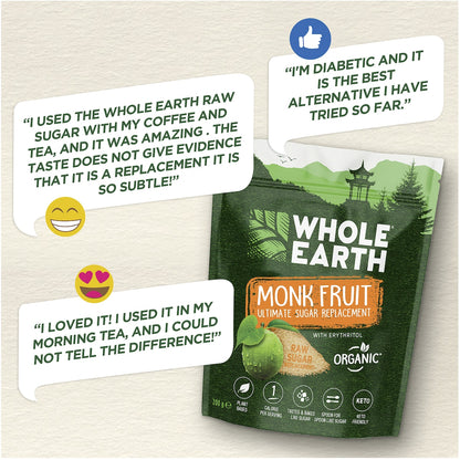 Whole Earth Monk Fruit Raw Sugar Replacement 200g