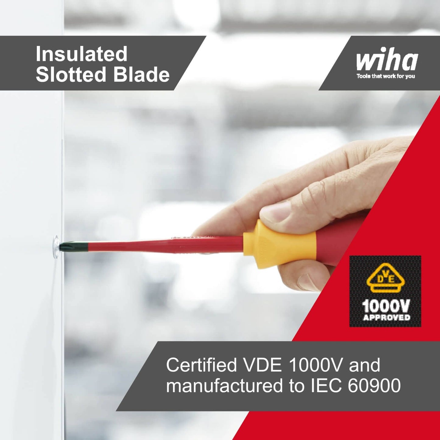 Wiha Slotted Screwdriver - 4.0 x 100mm - Insulated