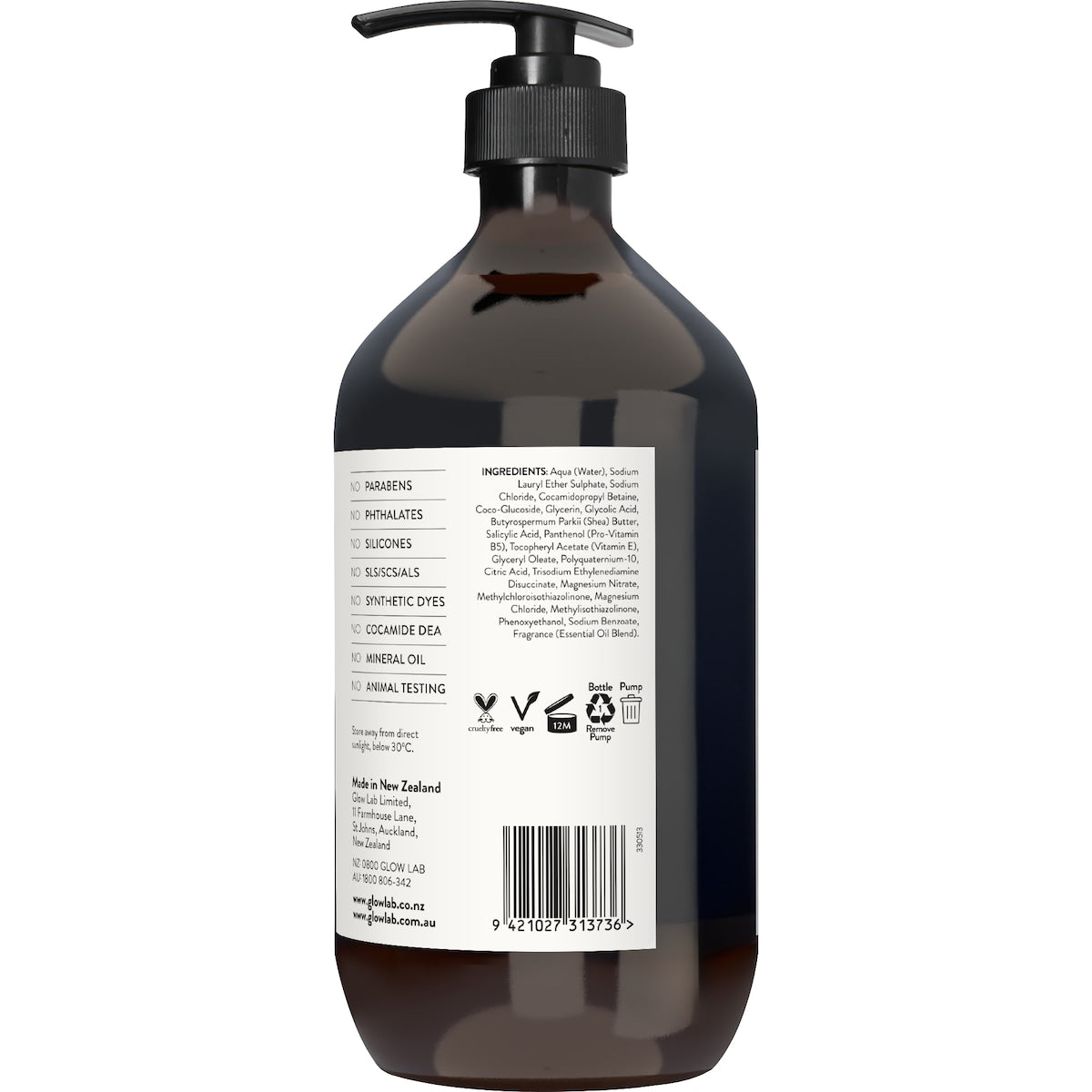 Glow Lab Active Body Wash Exfoliating Aha 900ml