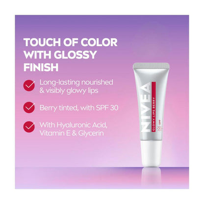 Nivea Lip Balm Glowy Lips Berry SPF 30 - 10g