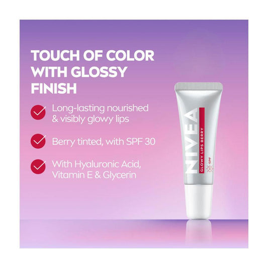 Nivea Lip Balm Glowy Lips Berry SPF 30 - 10g