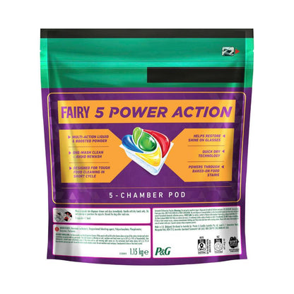 Fairy 5 Power Action Lemon Dishwashing Tablets - 70 Pack