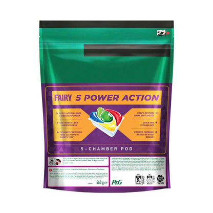 Fairy 5 Power Action Lemon Dishwashing Tablets - 34 Pack