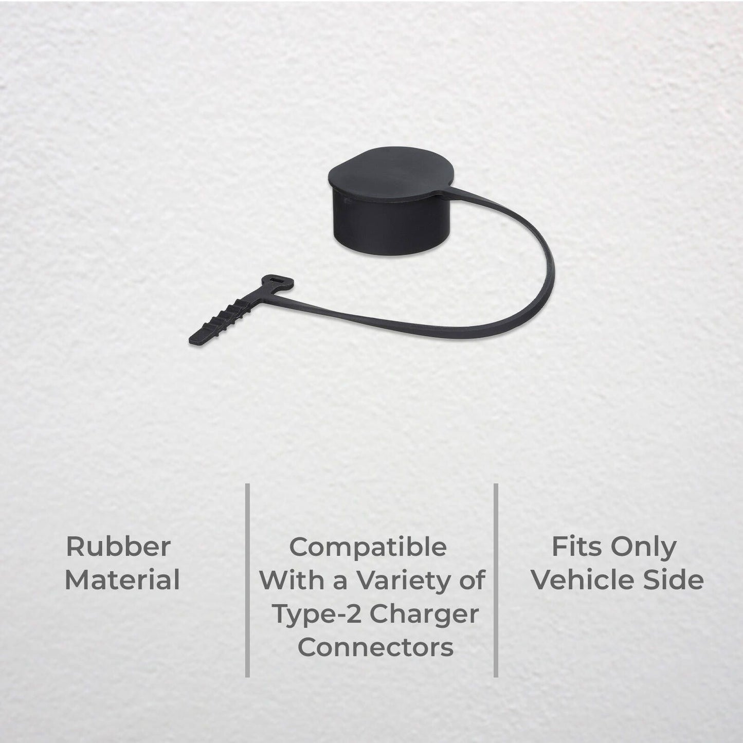 Deta EV Charger Connector Cover - Type-2 - 36.7 x 85.7mm - Black