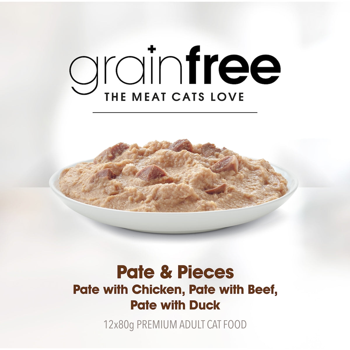 Fussy Cat Grain Free Adult Wet Cat Food Pate & Pieces 80g X 12 Pack