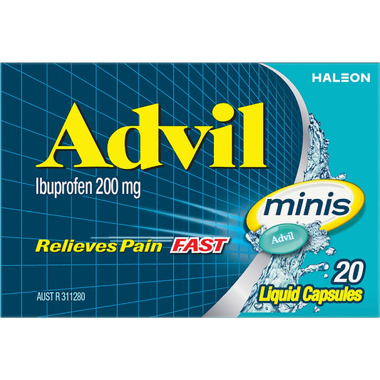 Advil Minis Liquid Capsules Ibuprofen Pain & Fever Relief 20 Pack