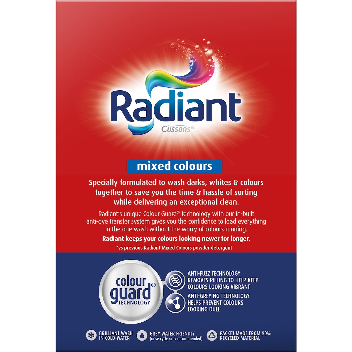 Radiant Mixed Colours Laundry Detergent Washing Powder 2kg