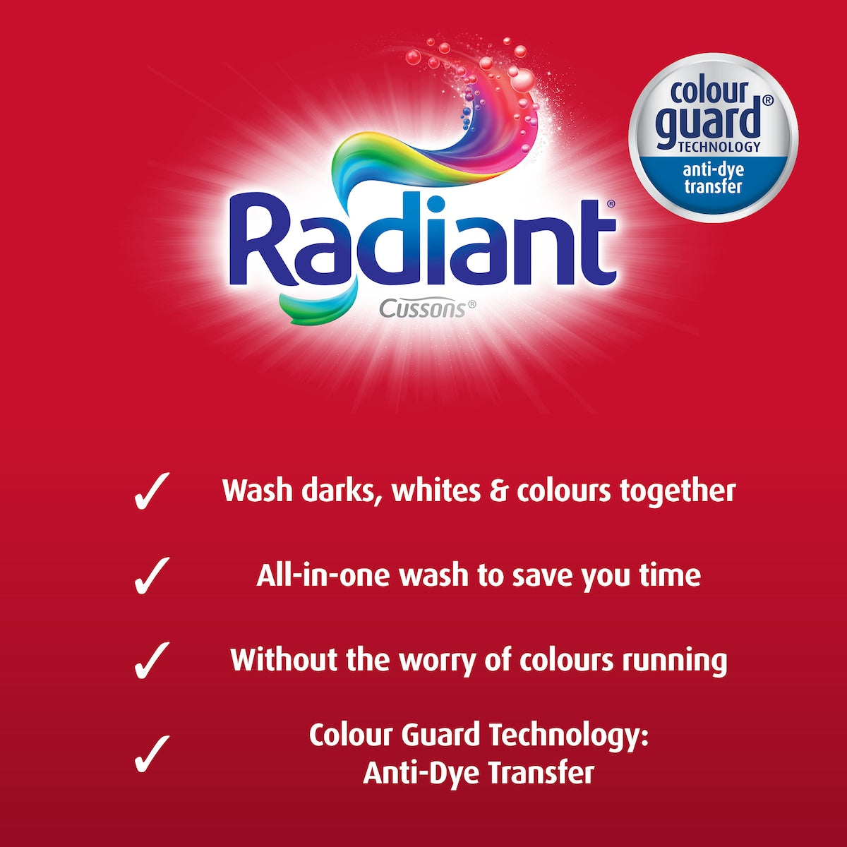 Radiant Mixed Colours Laundry Detergent Washing Powder 2kg
