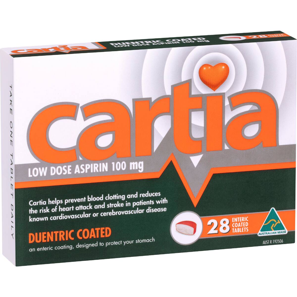 Cartia Low Dose Aspirin 100mg Tablets 28 Pack