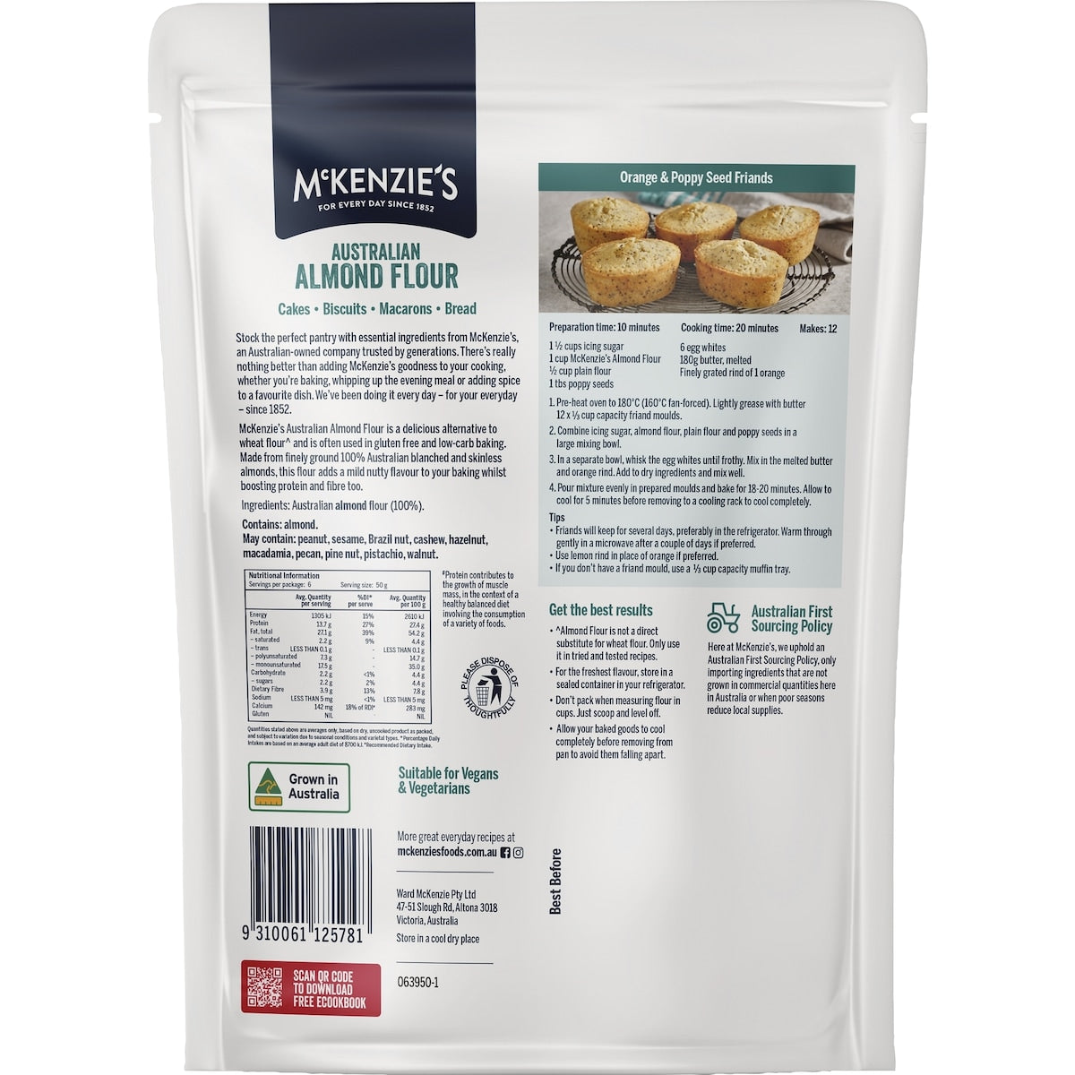 Mckenzies Almond Flour 300g