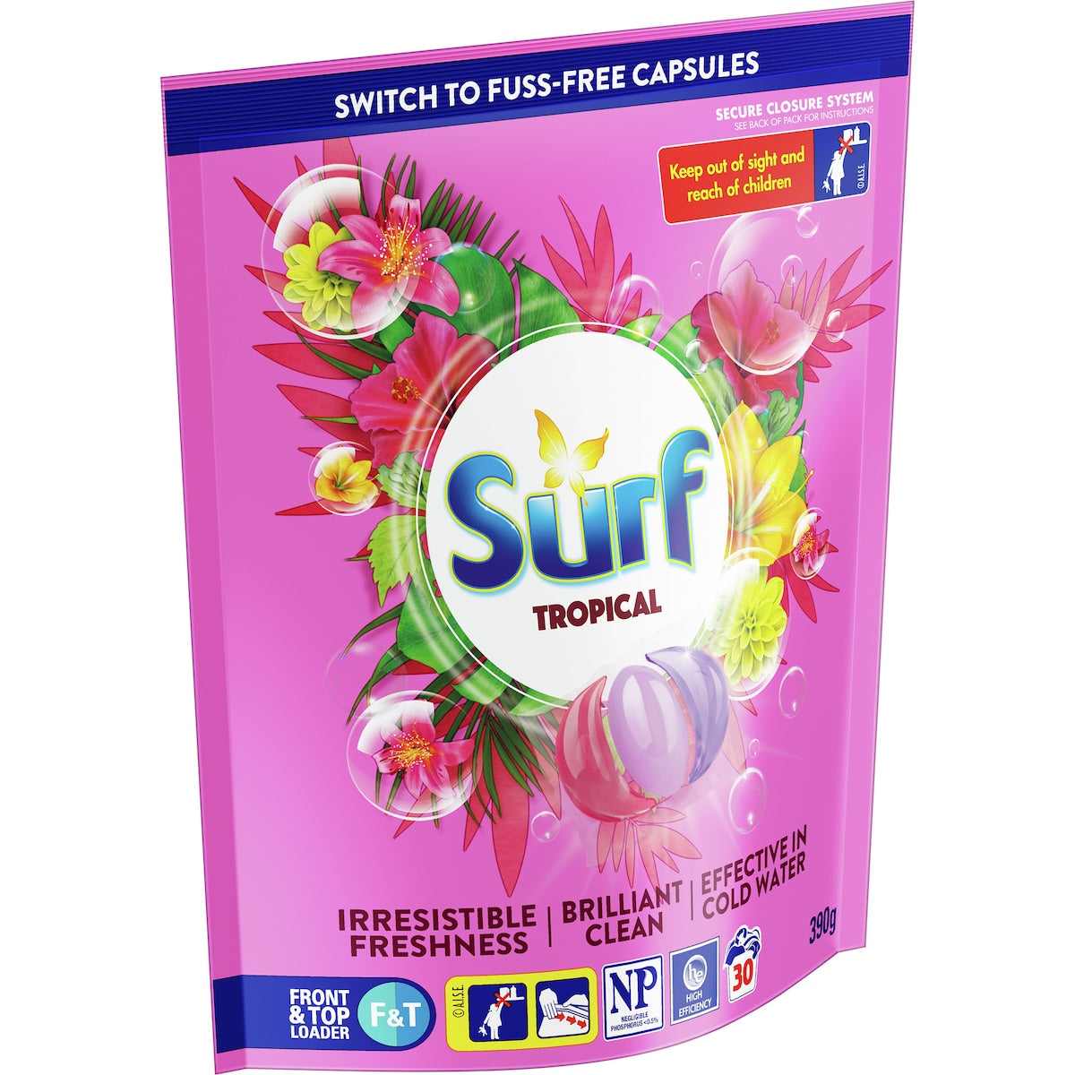 Surf 5-in-1 Laundry Capsules Tropical 30 Pack