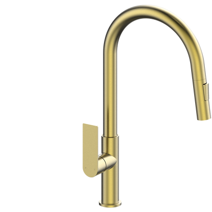 Mondella Rococo Pull Down Sink Mixer - 145 x 435mm - Brushed Brass