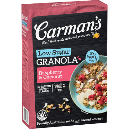 Carmans Granola Raspberry & Coconut Low Sugar 450g