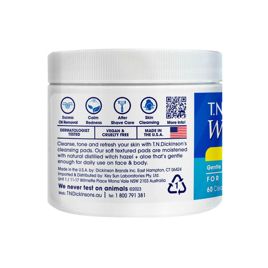 TN Dickinsons Witch Hazel eansing Pads - 60 Pack