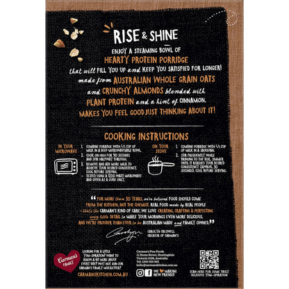 Carmans Protein Porridge Sachets Almond Vanilla & Cinnamon 6 Pack