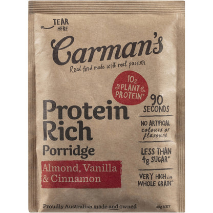 Carmans Protein Porridge Sachets Almond Vanilla & Cinnamon 6 Pack