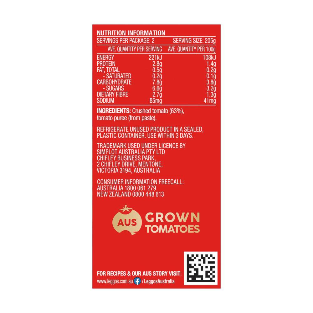 Leggos Australian Crushed Tomatoes - 410g