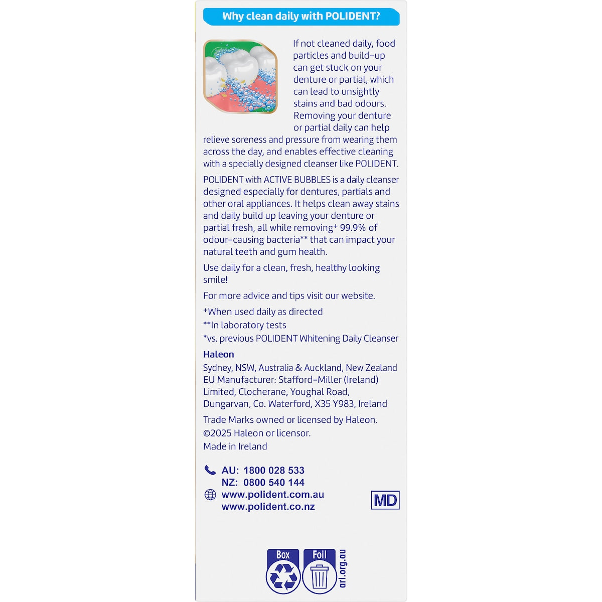 Polident Whitening Denture Cleaner For Dentures & Partials 66 Pack