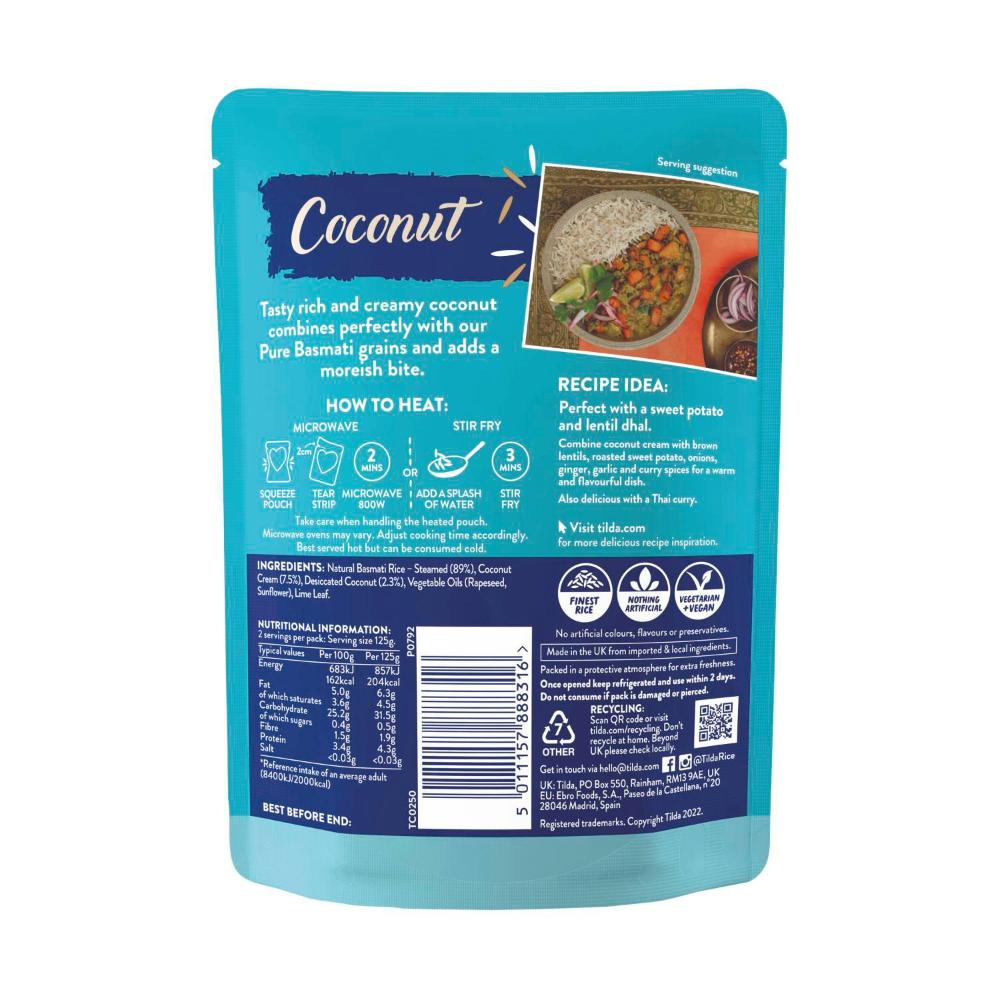 Tilda Coconut Steamed Basmati Rice - 250g