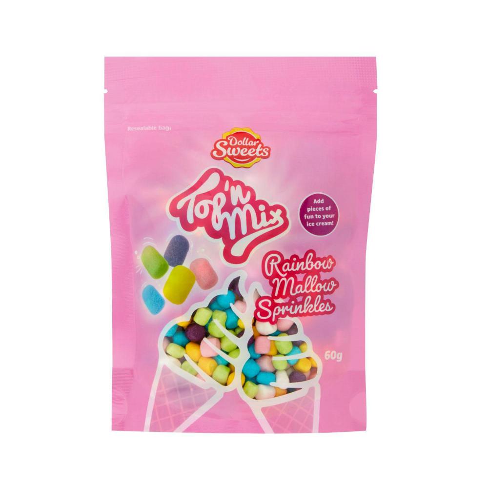 Dollar Sweets Top N Mix Rainbow Mallow Sprinkles - 60g