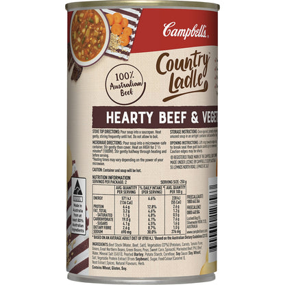 Campbells Country Ladle Soup Hearty Beef & Vegetable 500g