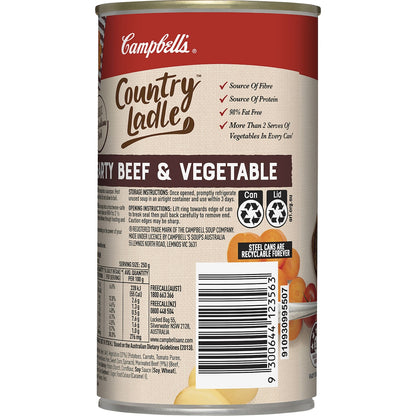 Campbells Country Ladle Soup Hearty Beef & Vegetable 500g