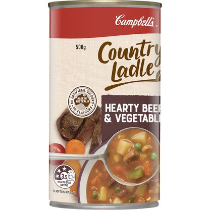 Campbells Country Ladle Soup Hearty Beef & Vegetable 500g