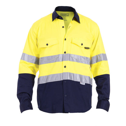 Tradie 2XL Hi Vis Yellow Mens Reflective Long Sleeve Shirt