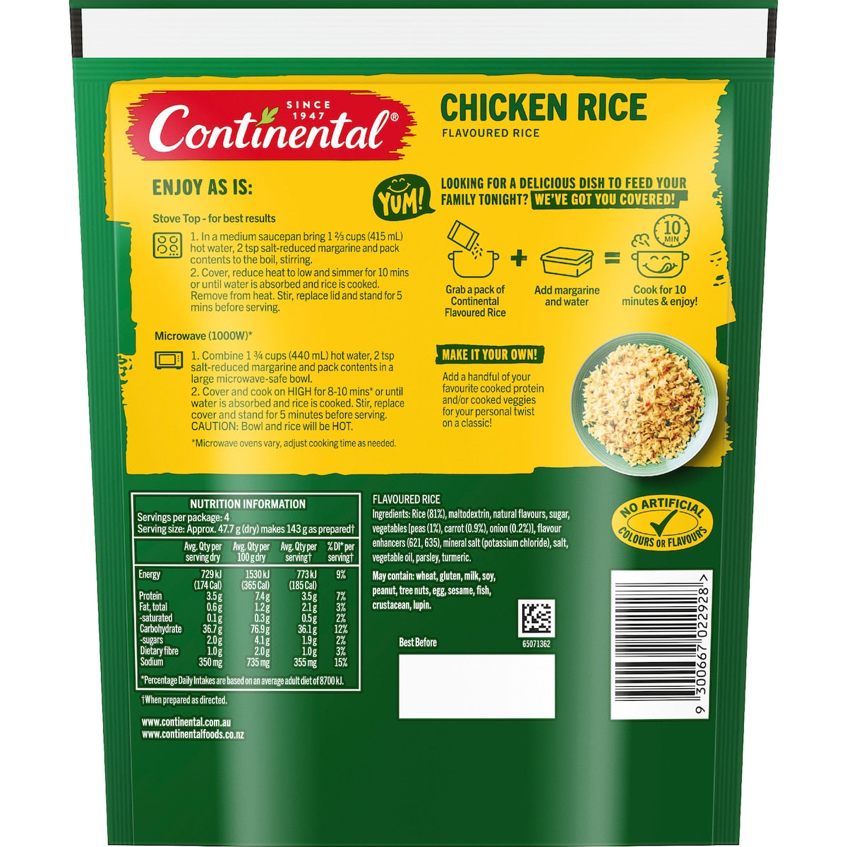 Continental Classics Chicken Rice 190g
