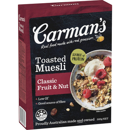 Carmans Muesli Toasted Classic Fruit & Nut 500g