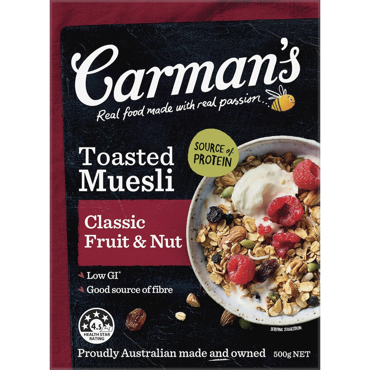 Carmans Muesli Toasted Classic Fruit & Nut 500g