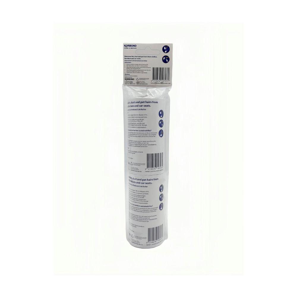 Korbond Lint Roller Refill 90 Sheets - 1 Each