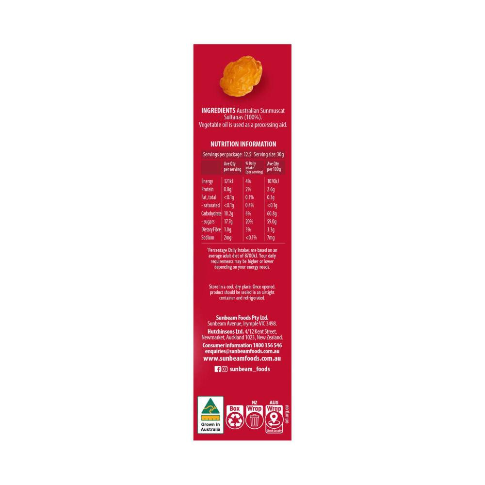 Sunbeam Australian Sunmuscat Sultanas - 375g
