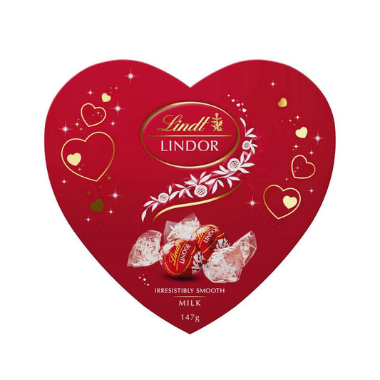 Lindt Lindor Milk Chocolate Heart Box - 147g