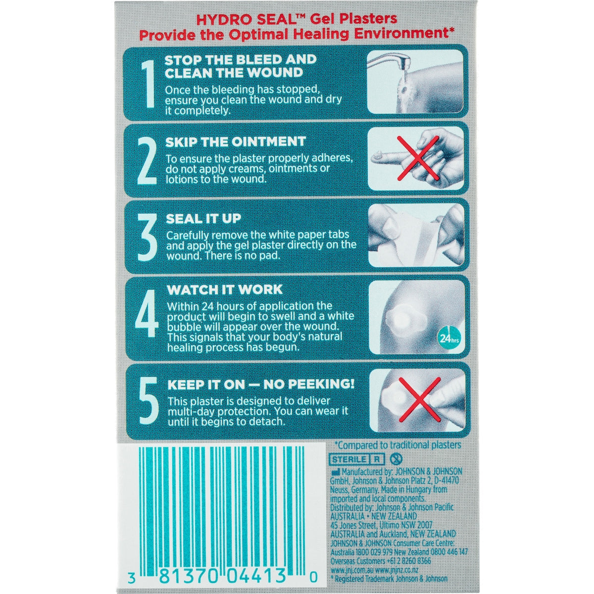 Band-aid Advanced Healing Hydro Seal Plaster Large 6 Pack