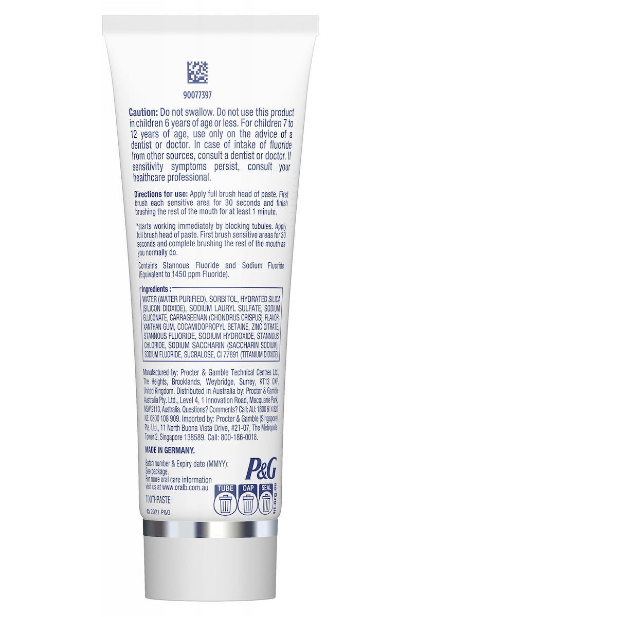 Oral-b Sensitivity & Gum Extra Fresh Breath Soft Mint Toothpaste 90g