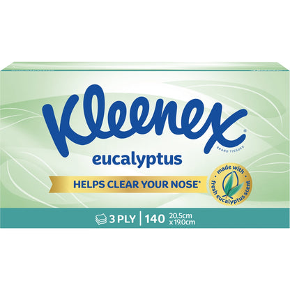Kleenex Eucalyptus 3 Ply Facial Tissues 140 Pack