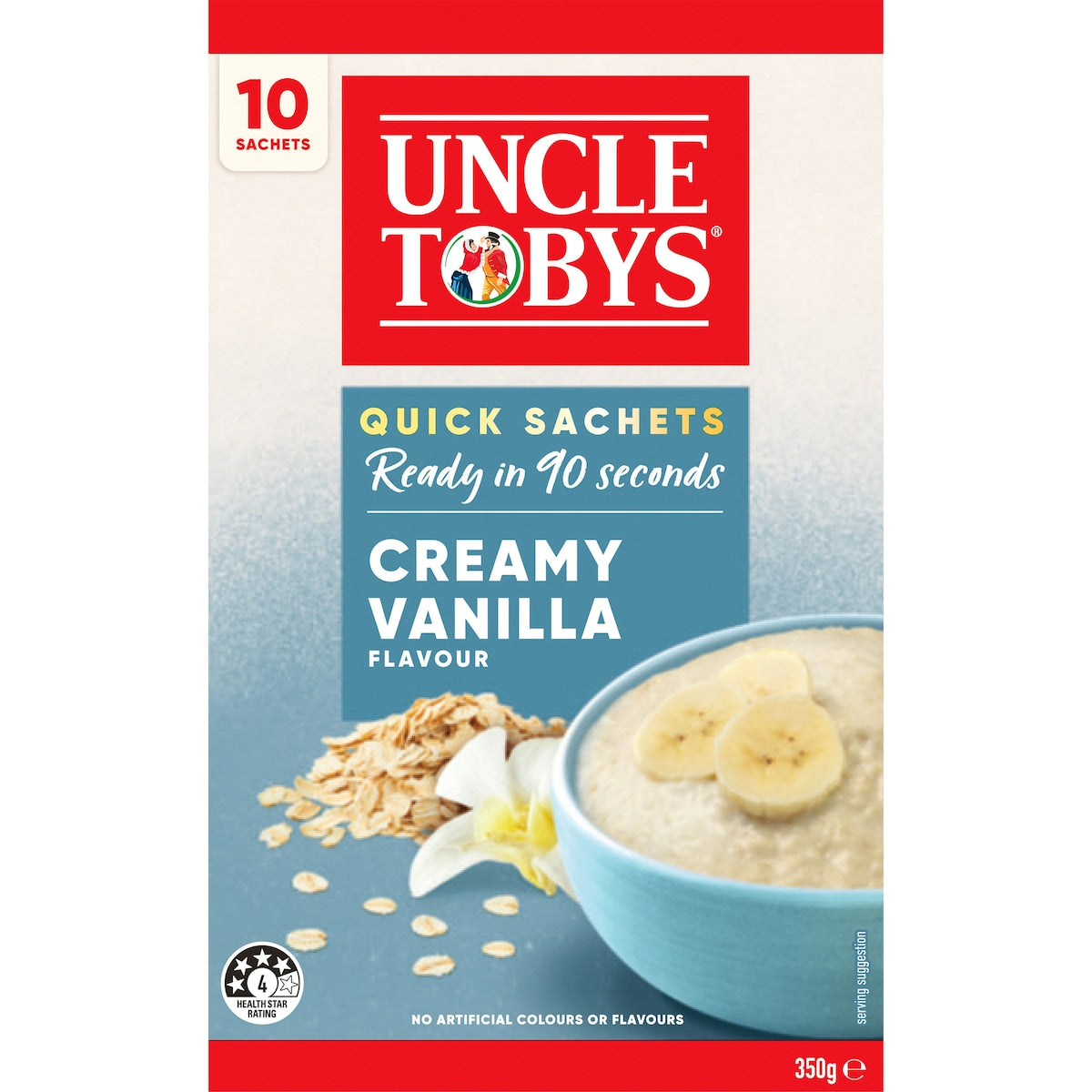Uncle Tobys Oats Sachets Creamy Vanilla 10 Pack 350g
