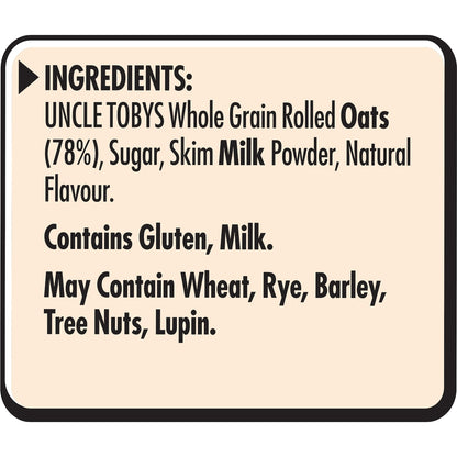 Uncle Tobys Oats Sachets Creamy Vanilla 10 Pack 350g