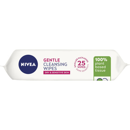 Nivea Gentle Biodegradable Face Cleansing Makeup Wipes 25 Pack