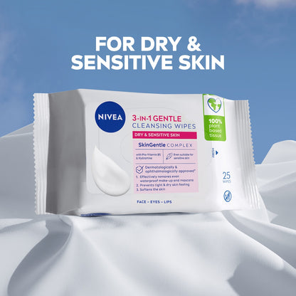 Nivea Gentle Biodegradable Face Cleansing Makeup Wipes 25 Pack