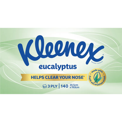 Kleenex Eucalyptus 3 Ply Facial Tissues 140 Pack