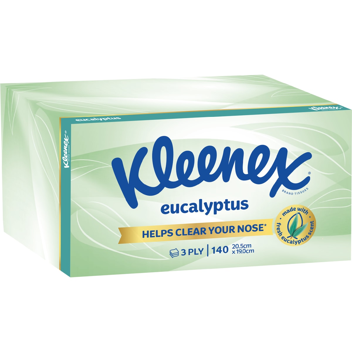 Kleenex Eucalyptus 3 Ply Facial Tissues 140 Pack