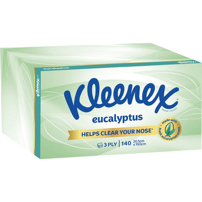 Kleenex Eucalyptus 3 Ply Facial Tissues 140 Pack