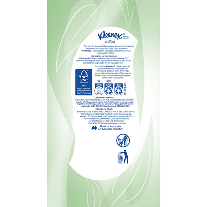 Kleenex Eucalyptus 3 Ply Facial Tissues 140 Pack